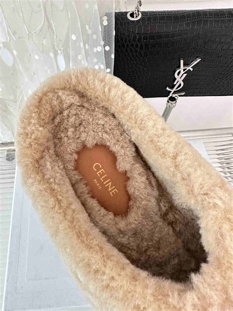 celine womaf loafer ss19|CELINE ELENA MULE IN SHEARLING .